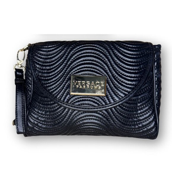 Versace Parfums Quilted Black Wristlet Bag - Picture 2 of 7